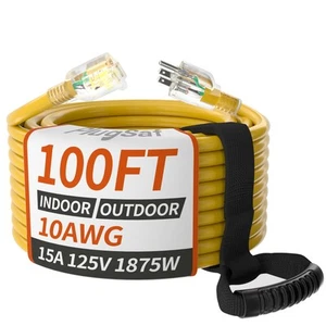 100ft 10/3 Gauge Outdoor Extension Cord Waterproof with Lighted Indicator10 G... - Picture 1 of 7