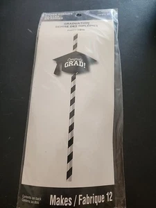 Graduation Paper Straws 12ct. - Picture 1 of 4