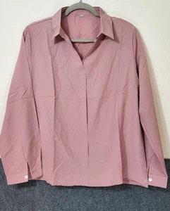 Long Sleeve Women's Blouse + Broach Size XL Pink - Picture 1 of 5