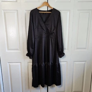 Vestido Chevron Negro Para Mujer YAS Talla 14 Niveles Ligero Neutro Academia - Imagen 1 de 12