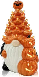 Halloween Decorations, Halloween Gnomes Ceramic Tree Decor, Orange Gnome - Picture 1 of 12
