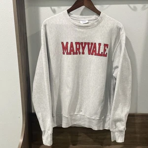 Champion Reverse Weave Maryvale Sweatshirt Mens M Gray Crew Neck Fleece Read - Picture 1 of 11