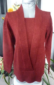 Oberteil Pulli mit Metallic Effekten dunkles Signalrot Gr. 40 - Bild 1 von 8