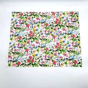 Butterfly Bird Floral Rose Fat Quarter Fabric 100% Cotton 18" x 21" Minimum - Picture 1 of 6