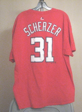 Washington Nationals MLB Majestic Classic Red Max Scherzer #31 2XL T-Shirt Cover