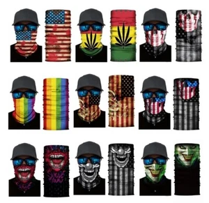 Face Mask Balaclava Tube Bandana Cover Snood Neck Gaiter Scarf Reusable Washable - Picture 1 of 17