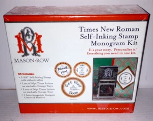 Mason-Row Times New Roman Self-Inking Stamp Monogram Kit - Personalize It - New - Picture 1 of 5