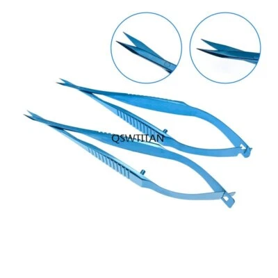 Tijeras de iris de titanio tijeras quirúrgicas oftálmicas de doble párpado puntas afiladas Foto 1 de 4