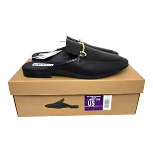 Steve Madden Mocasín Mules Slides Cuero Negro Para Mujer Galilea Oro Horse Bit - Imagen 1 de 9