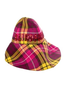 Gucci Kids Blind for Love Plaid Wide Brim Hat Sequin Floral Small NEW - Picture 1 of 12