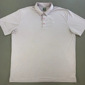 Callaway Polo Shirt Pink Opti-Dri Short Sleeve Pullover Golf Men's 2XL - Picture 1 of 6