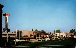 Vtg San Leandro California CA Plaza Shopping Center Street View Postcard - Picture 1 of 2