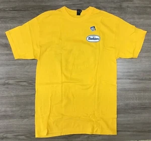 Men's West Virginia Mountaineers LET'S GO Short Sleeve T-Shirt Gold size M NWOT - Picture 1 of 3