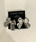 Sterling Silver Bow Earrings 1"