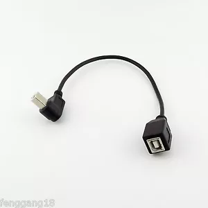 USB 2.0 B Male Right Angled To B Female Printer Extension Data Adapter Cable 1FT - Picture 1 of 5