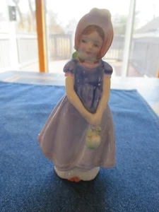 Royal Doulton "Ivy" Vintage Figurine Girl Purple Violet Dress HN 1768 Bone China - Picture 1 of 11
