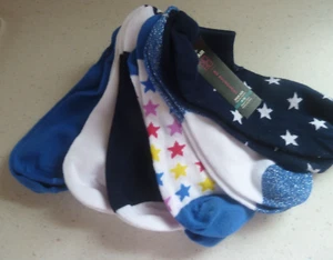 Damen Lowrise Socken 6er Pack Größe 4-10 - keine Grenzen - blau - Bild 1 von 5