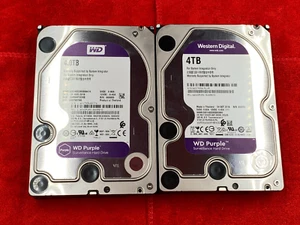 2 PCS WD PURPLE WD40PURX-64N96Y0 4TB 3.5" SATA SURVEILLANCE HARD DRIVE TOTAL 8TB - Picture 1 of 3