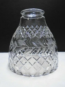 Vintage Clear Glass Lampshade with Diamond Pattern and Etched Floral Design EUC - Picture 1 of 5