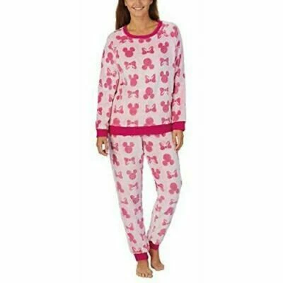 Conjunto Feminino Disney Minnie & Mickey Mouse Jogger Lounge Aconchegante Dormir Cinza Rosa  - Imagem 1 de 4
