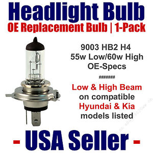 Headlight Bulb Low/High OE Replacement Fits Listed Hyundai & Kia Models - 9003