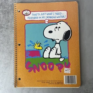 Cuaderno espiral vintage Peanuts Snoopy 1990 Plymouth Inc. usado con Woodstock - Imagen 1 de 10