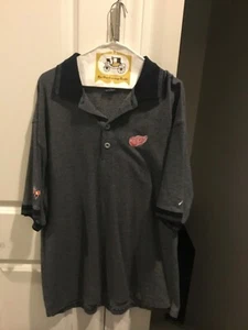 Pro Player Detroit RED WINGS Men's Polo LG Gray/Black Center Ice Collection - Picture 1 of 4