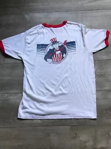 Vintage 84 Torrance Fourth Anual Armed Forces Day Ringer Shirt Military Flag 4th USA - Bild 1 von 11
