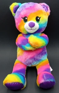 Build A Bear BAB Neon Rainbow Friends Bear 16" Plush 2018 Stuffed Animal Toy - Picture 1 of 14