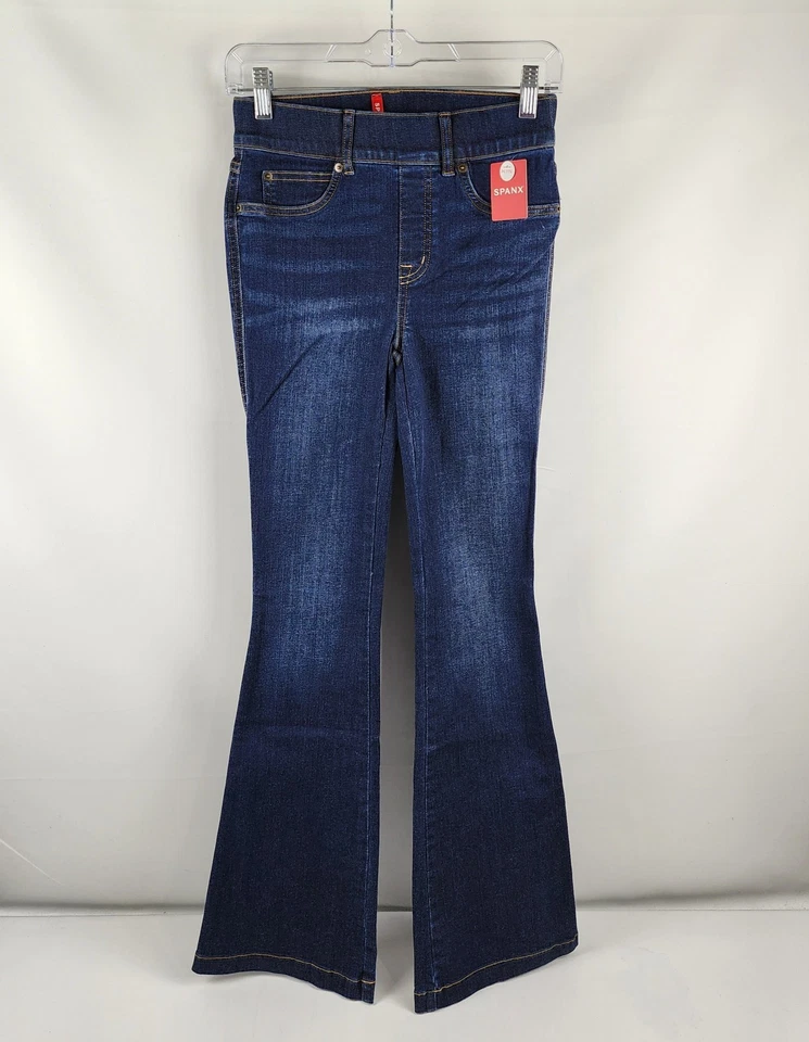 SPANX FLARE womens XS Dark Blue pull-on Flare Jeans #20327Q H109