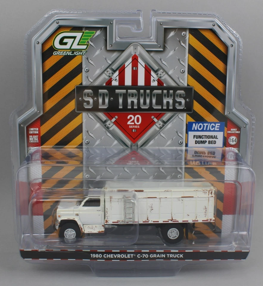 1:64 GreenLight *SD TRUCKS 20* RUSTY WHITE 1980 Chevrolet C-70 Grain Truck NIP - Image 1 of 1