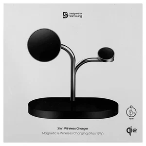 Soporte de carga cargador inalámbrico magnético Samsung 3 en 1 Qi2 15W (NUEVO/OB) - Imagen 1 de 2
