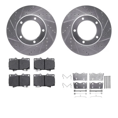 For Toyota Land Cruiser 98-07 Brake Kit eLINE Series Drilled & Slotted Front - Image 1 of 4