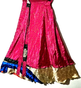 Incredible-art Vintage Silk Sari Magic Wrap Skirt Reversible Double Layer skirt, - Picture 1 of 6