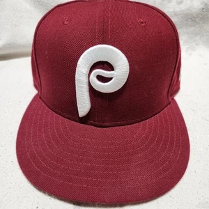 New Era 59Fifty Cap Philadelphia Phillies Alternate Fitted Hat- Burgundy - Picture 1 of 8