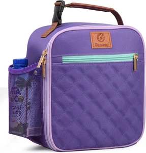 Bolsa de almuerzo aislada para niños con portabotellas, bolsa refrigeradora ligera - púrpura NUEVO - Imagen 1 de 9