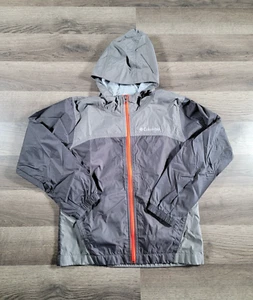 Columbia Omni Tech Windbreaker Jacket Boys Small Gray Hoodie Full Zip Outdoor - Picture 1 of 12