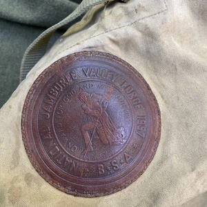 Vintage Pfadfinder BSA 1957 Canvas Duffle Bag Leder Patch Jamboree Diamond - Bild 1 von 19