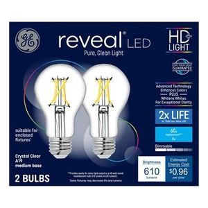 GE Reveal LED 60 watt Equivalent A19 Color Enhancing Dimmable HD Light LED Light - Picture 1 of 4