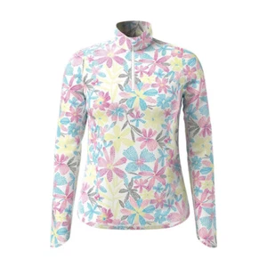 Callaway Ladies Long Sleeve Golf Top in Chevron Floral Print - Picture 1 of 3