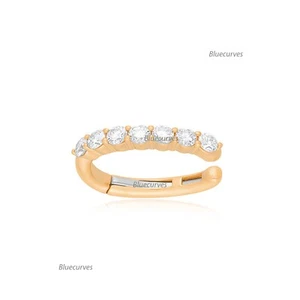 Studded Natural Diamond Ear Cuff Earring In14kYellow Gold Birthday Gift (Single) - Picture 1 of 6