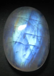 51.60 CTS NATURAL RAINBOW MOONSTONE CABOCHON OVAL SHAPE LOOSE GEMSTONE D 865 - Picture 1 of 5