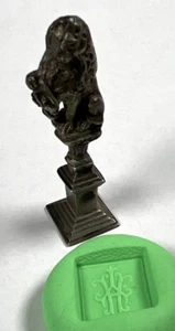 Sello de cera antiguo de plata (800) motivo de león y escudo con impresión intrincada - Imagen 1 de 11