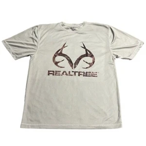 T-shirt homme REALTREE taille M léger gris camouflage logo manches courtes polyester - Photo 1 sur 4