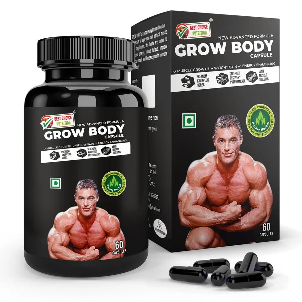 BODY GROW Fast Weight Gain Pills Muscle Gainer WEGHT GAIN 60 CAPSULES MEN - Image 1 of 4