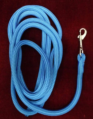 12mm x 3Mtr Double Braided Polyester Horse Lead with S/S Snap Clip - Blue - image 1 of 2