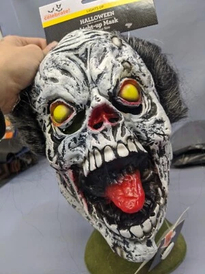 NWT Light Up Zombie Skull Unisex Mask. One Size Fits All. - Image 1 of 4