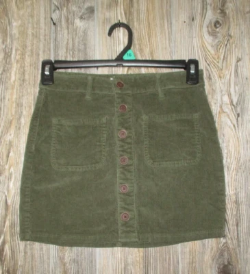 Girls SO Green Corduroy Skirt & Childrens Place Jean Skirt Sz 14 Fall Cute Boho - Image 1 of 4