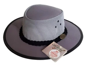 Cappello JACARU Bush Outback Summer Breeze Uomo XL Grigio Cotone Oliato Australia - Foto 1 di 12