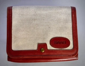 SAAB leather and canvas briefcase - Picture 1 of 3